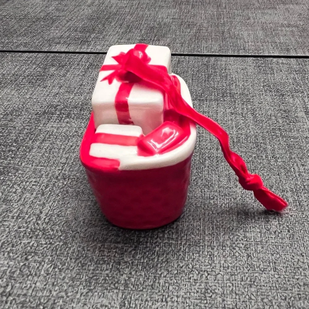 🆕 Target Wondershop Set of 2 Red & White Shopping Cart Christmas Tree Ornaments